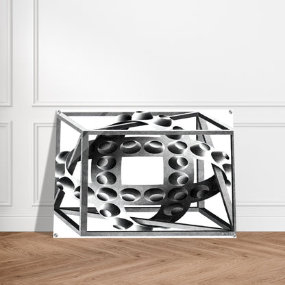 CUBE WITH MAGIC RIBBONS - MC Escher Acrylic Print - 70x100 cm / 28x40″ inches | Maurits Cornelis Escher Prints