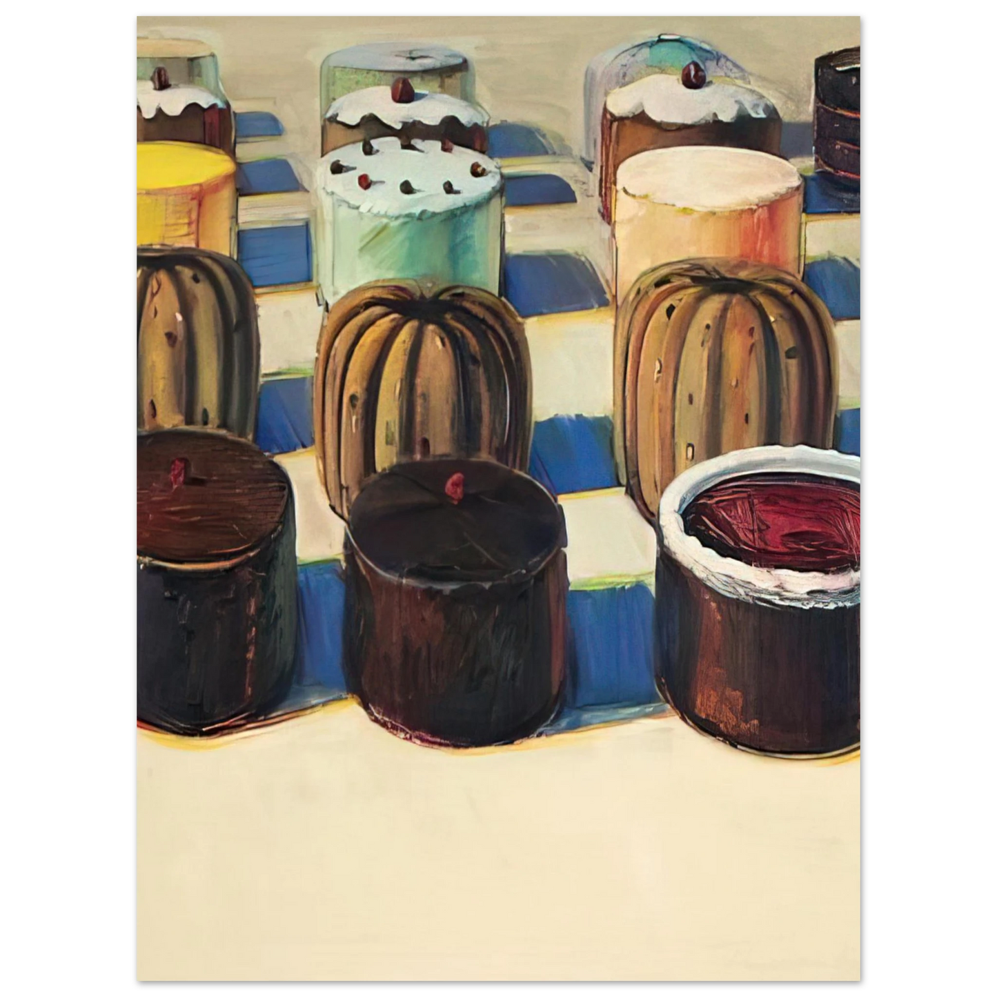 Wayne Thiebaud - Various Cakes - 1981 Wall Art - 21x29.7 cm / 8x12" - Fine Art Poster - -