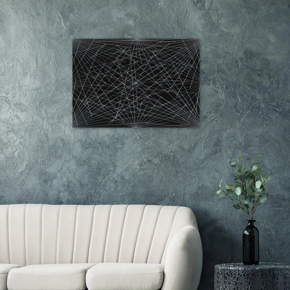 Lines From Corners, Sides  the Centre, to Points on a Grid - Sol LeWitt Brushed Aluminum Print - 70x100 cm / 28x40 inches | Sol LeWitt Aluminum Print | Sol LeWitt Prints