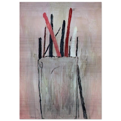 BRUSHES 1969 - Philip Guston Brushed Aluminum Print - 70x100 cm / 28x40 inches | Philip Guston Aluminum Print | Philip Guston Prints