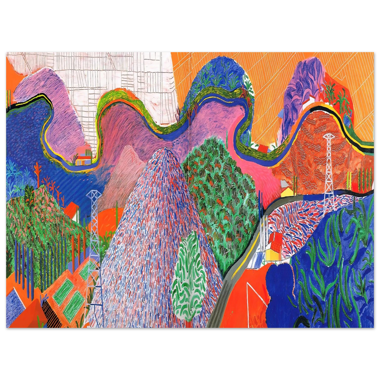 David Hockney - David Hockney Wall art - 21x29.7 cm / 8x12" - Premium Wooden Framed Poster With Fine Art Paper-canvas - Wood frame