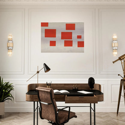 KOMPOSITION MIT 8 ROTEN RECHTECKEN COMPOSITION WITH 8 RED RECTANGLES 1964 - BLINKY PALERMO Brushed Aluminum Print - 70x100 cm / 28x40 inches | BLINKY PALERMO Aluminum Print | BLINKY PALERMO Prints