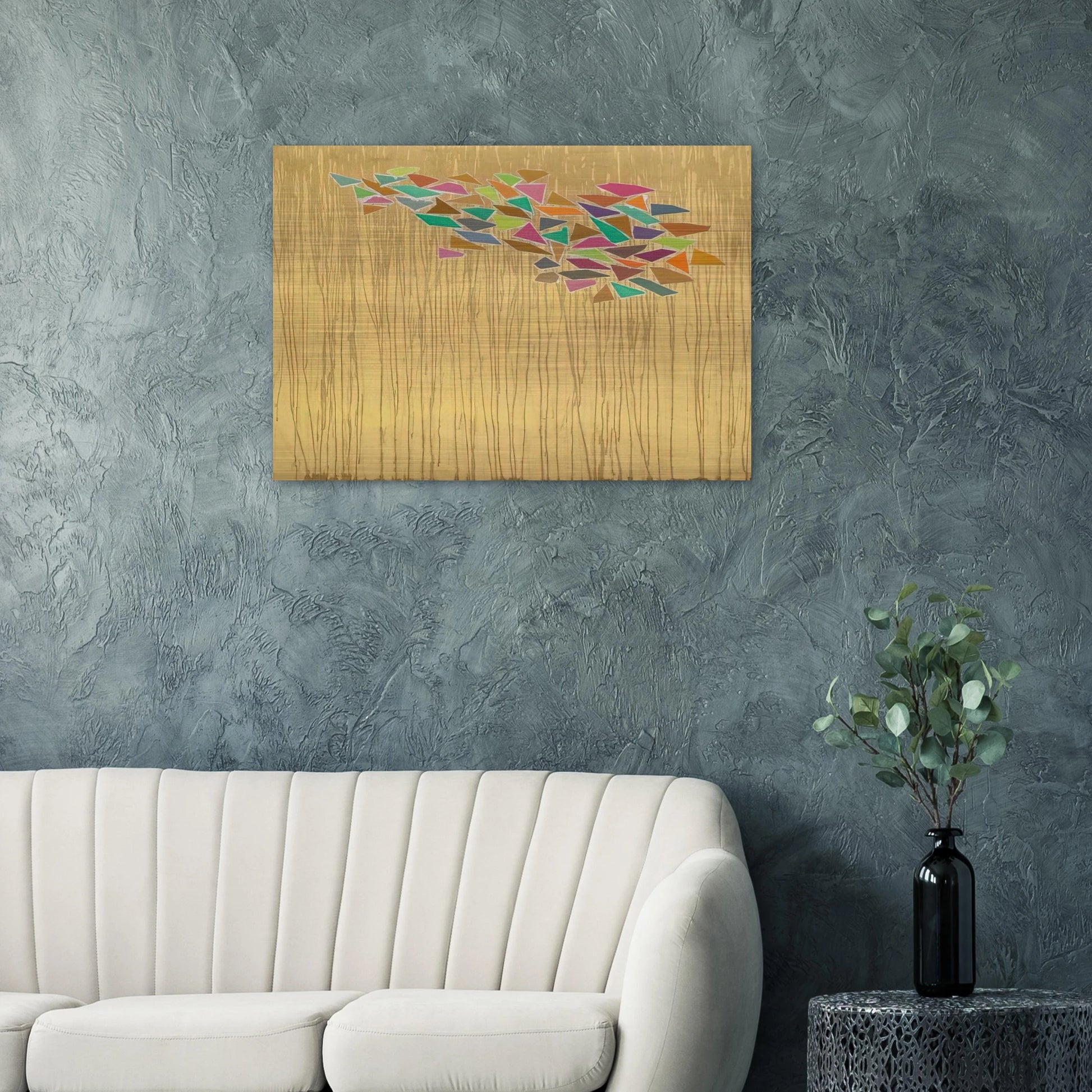 Colors on Tan - 1975 - Robert Goodnough Brushed Aluminum Print - 70x100 cm / 28x40 inches | Robert Goodnough Aluminum Print | Robert Goodnough Prints