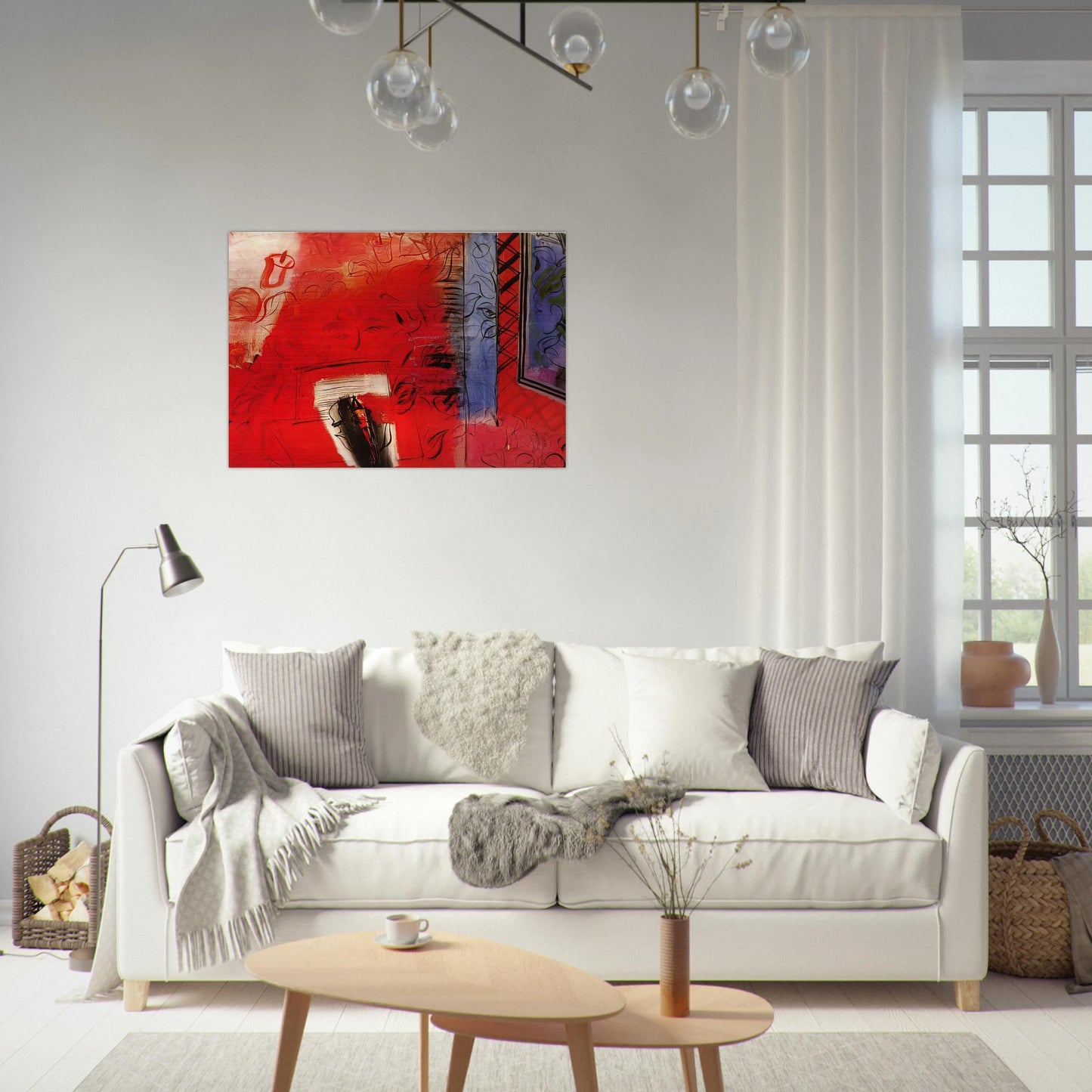 STILL LIFE WITH VIOLIN HOMMAGE TO BACH 1952 - Raoul Dufy Brushed Aluminum Print - 70x100 cm / 28x40 inches | Raoul Dufy Aluminum Print | Raoul Dufy Prints