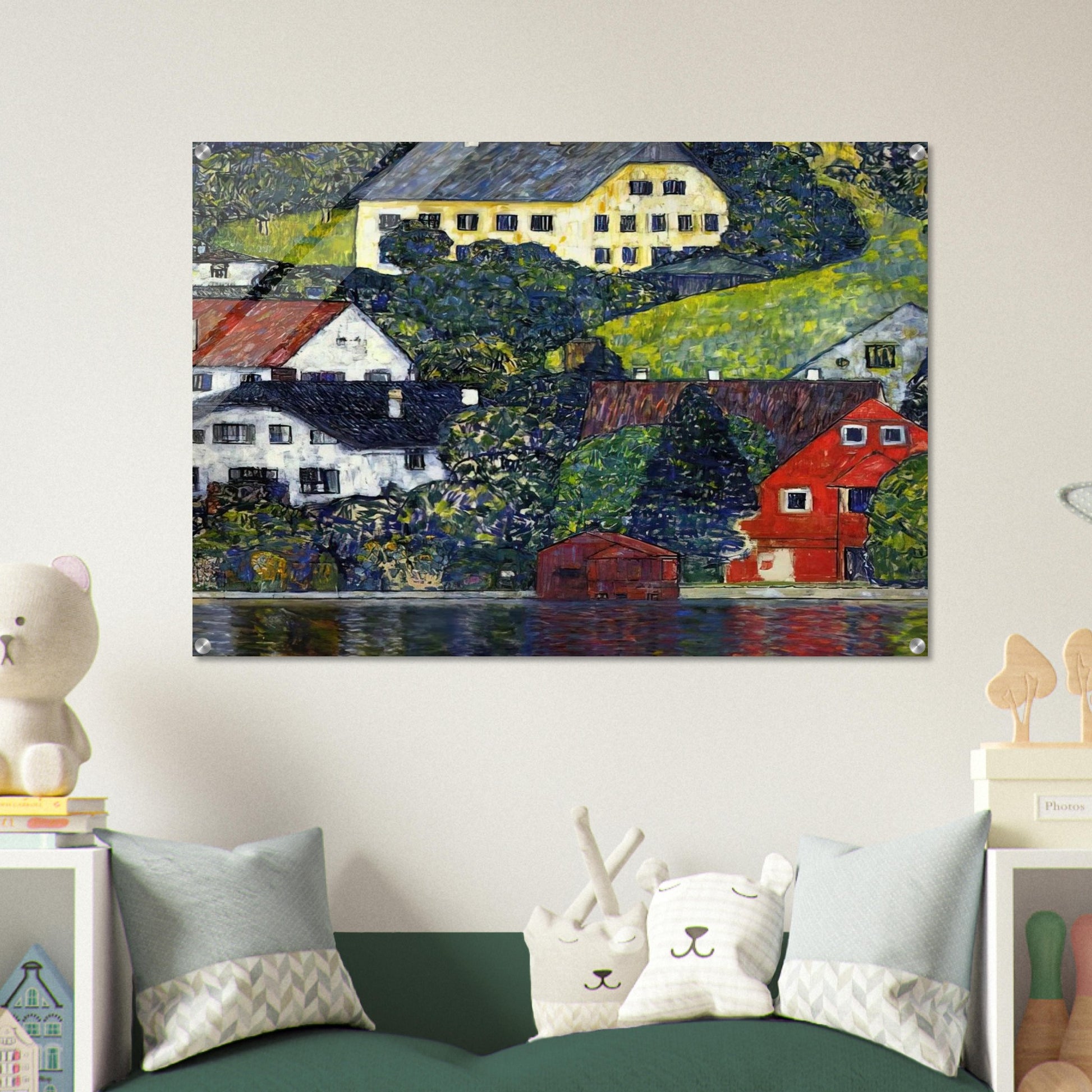 HOUSES AT UNTERACH ON THE ATTERSEE - Gustav Klimt Acrylic Print - 70x100 cm / 28x40″ inches