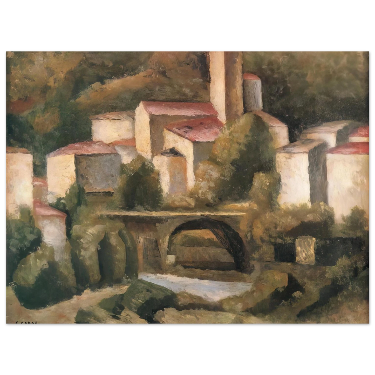 Carlo Carra - SAN GIACOMO DI VARALLO 1924  75x100 cm / 30x40inches Fine Art Poster