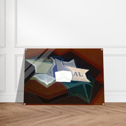COMPOTIER CARAFE AND OPEN BOOK - Juan Gris Acrylic Print - 70x100 cm / 28x40″ inches
