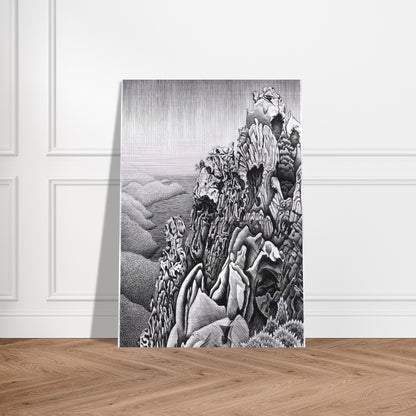 CALANQUES DE PIANA - MC Escher Brushed Aluminum Print - 70x100 cm / 28x40 inches | MC Escher Aluminum Print | MC Escher Prints | Maurits Cornelis Escher Prints