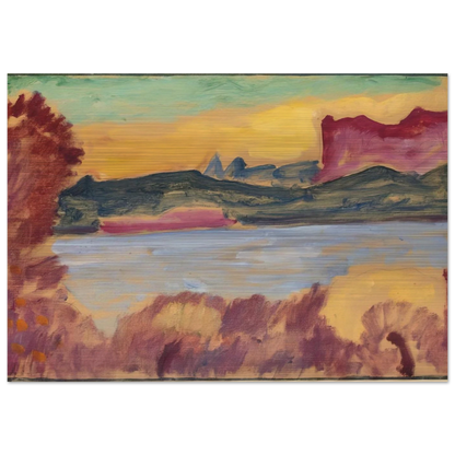 LANDSCHAFT GENFER SEE 1915 - Alexej von Jawlensky Brushed Aluminum Print - 70x100 cm / 28x40 inches | Alexej von Jawlensky Aluminum Print | Alexej von Jawlensky Prints