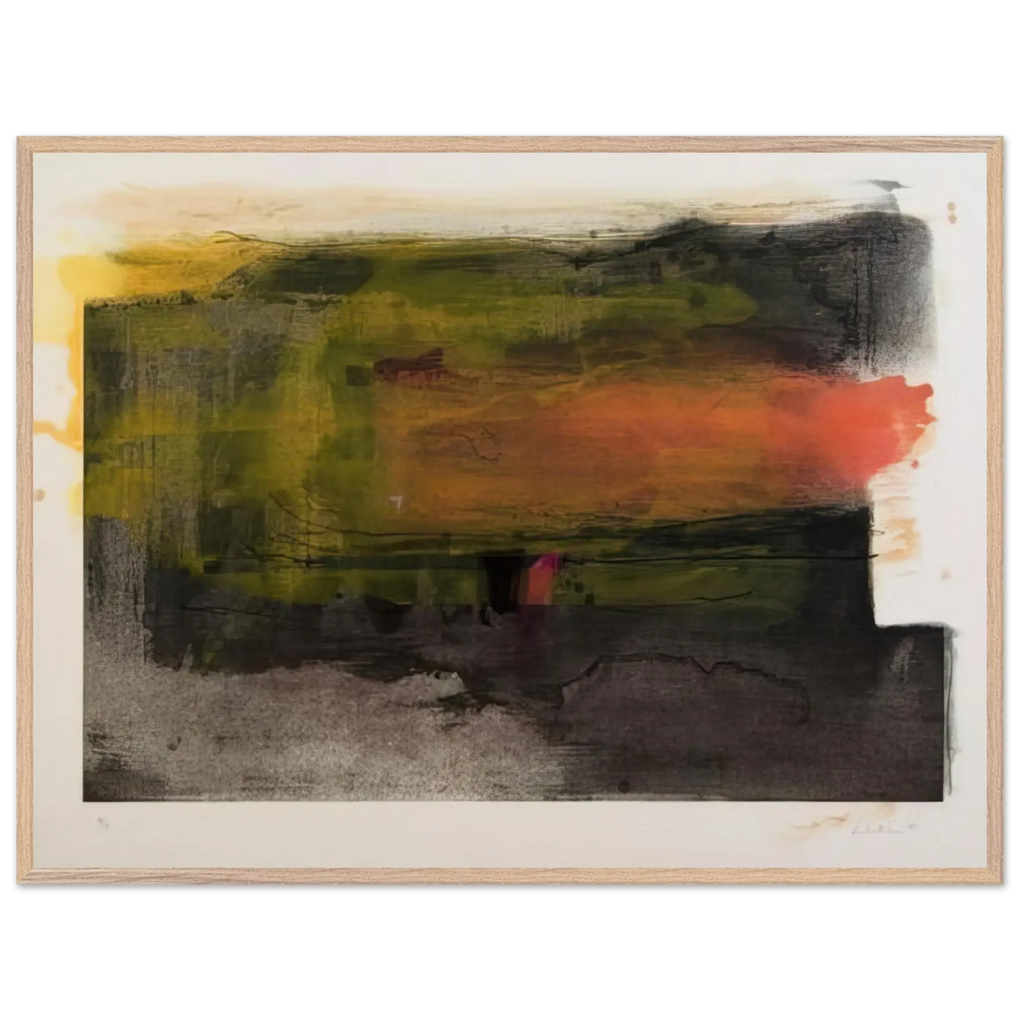 Helen Frankenthaler - Deep Sun - 1983 Wall art - A3 (29.7 x 42  cm) - Premium Wooden Framed Poster With Fine Art Paper - White frame