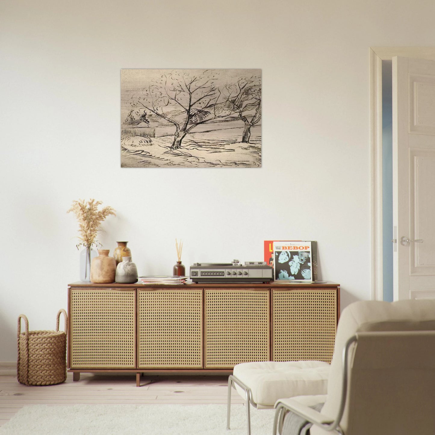 Two Trees - Vincent van Gogh Brushed Aluminum Print - 70x100 cm / 28x40 inches | Vincent van Gogh Aluminum Print | Vincent van Gogh Prints