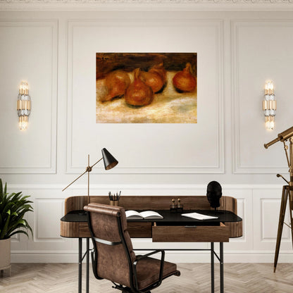 Still Life with Onions - Pierre-Auguste Renoir Brushed Aluminum Print - 70x100 cm / 28x40 inches | Pierre-Auguste Renoir Aluminum Print | Pierre-Auguste Renoir Prints