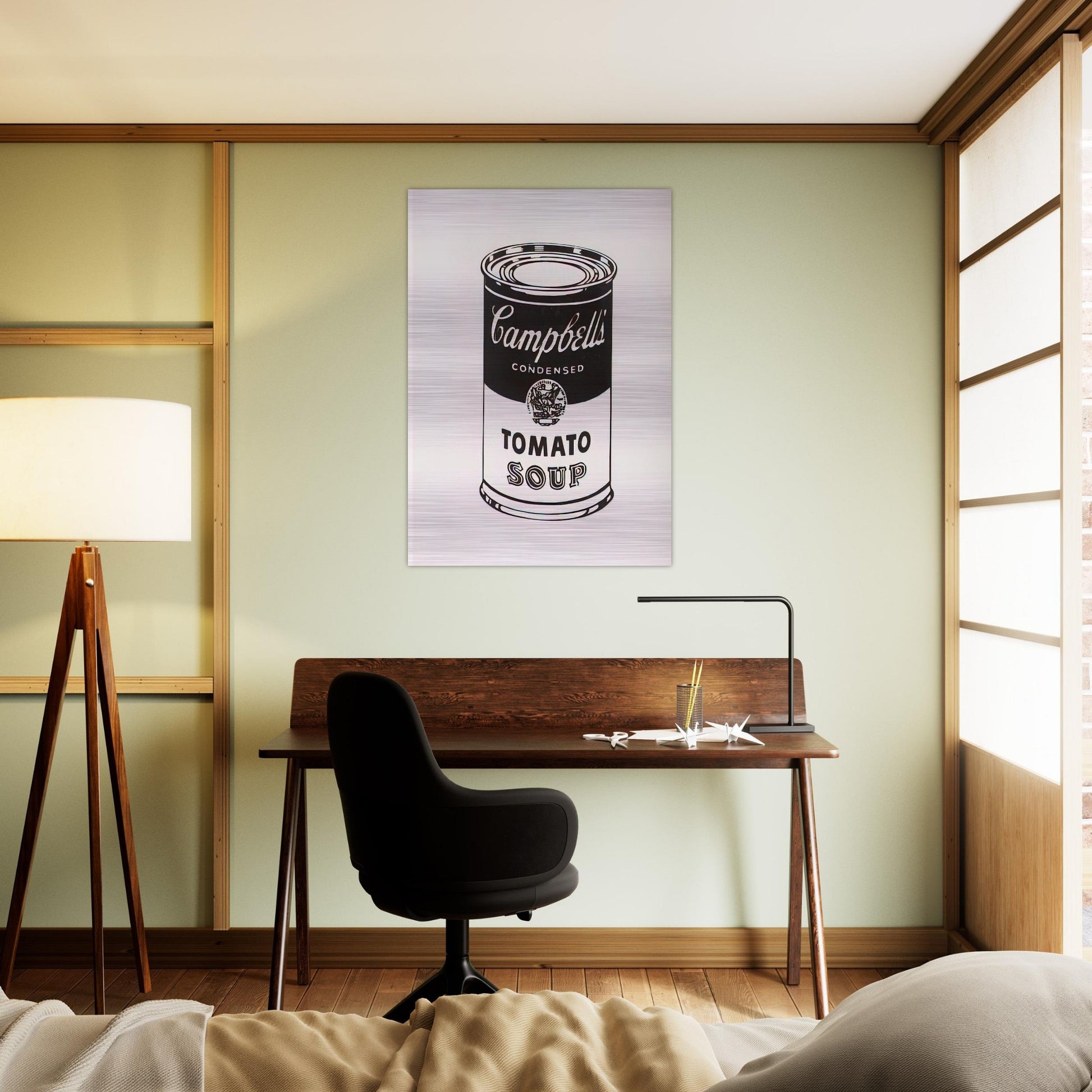 Campbell's Soup Can  Tomato -Retrospective Series - Andy Warhol Brushed Aluminum Print - 70x100 cm / 28x40 inches | Andy Warhol Aluminum Print | Andy Warhol Prints