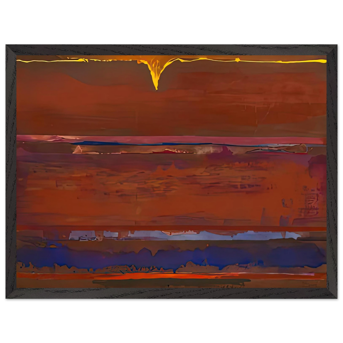 Helen Frankenthaler - Desert Pulse, 1991- Wall Art - 30x40 cm / 12x16 inches - Premium Wooden Framed Poster With Fine Art Paper-canvas - Wood frame