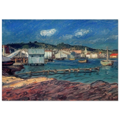 THE PORT OF MARTIGUES - Raoul Dufy Brushed Aluminum Print - 70x100 cm / 28x40 inches | Raoul Dufy Aluminum Print | Raoul Dufy Prints