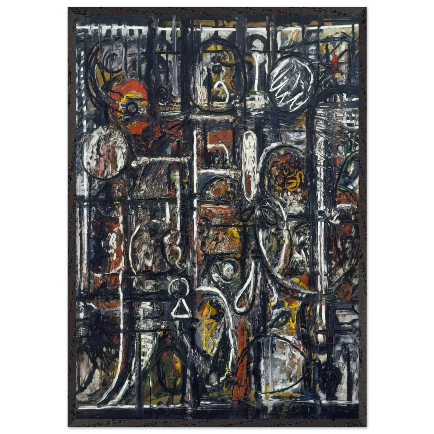 Palimpsest - 1944 - Richard Pousette-Dart 70x100 cm / 28x40 inches Framed Art Print – Black Wooden Frame