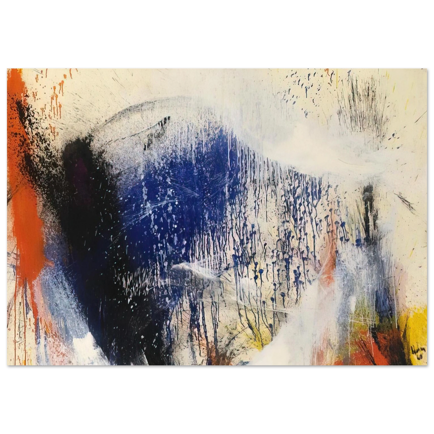 Helen Frankenthaler - Untitled - 1960 Wall art - 15x20 cm / 6x8 inches - Premium Wooden Framed Poster With Fine Art Paper-canvas - Wood frame
