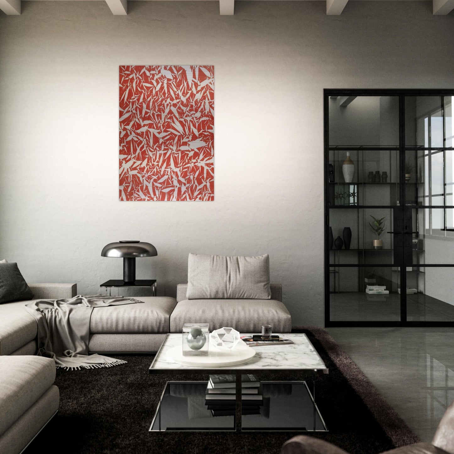 Study - 1969 - Simon Hantai Brushed Aluminum Print - 70x100 cm / 28x40 inches | Simon Hantai Aluminum Print | Simon Hantai Prints