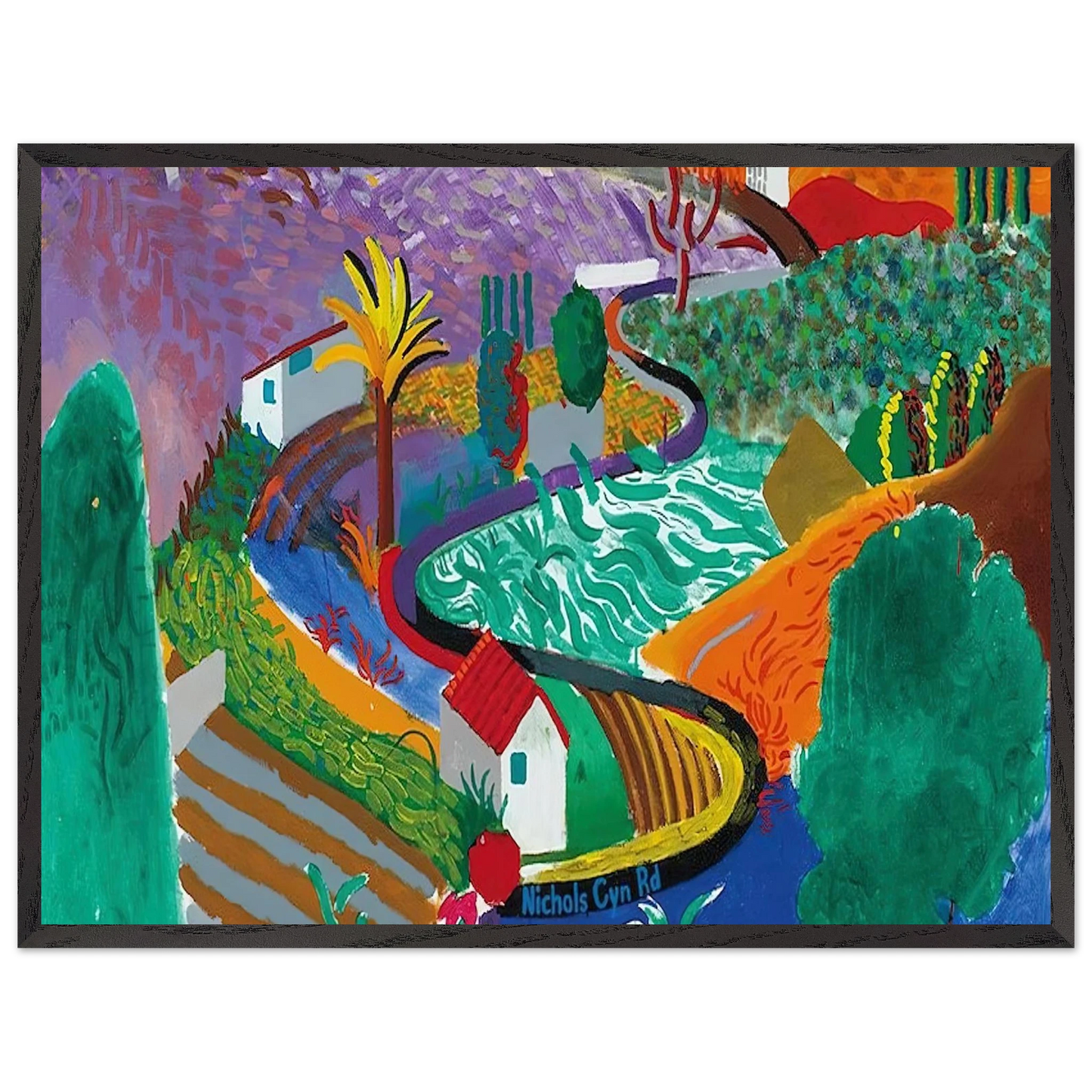 David Hockney - David Hockney Wall art - 45x60 cm / 18x24 inches - Premium Wooden Framed Poster With Fine Art Paper-canvas - Black frame