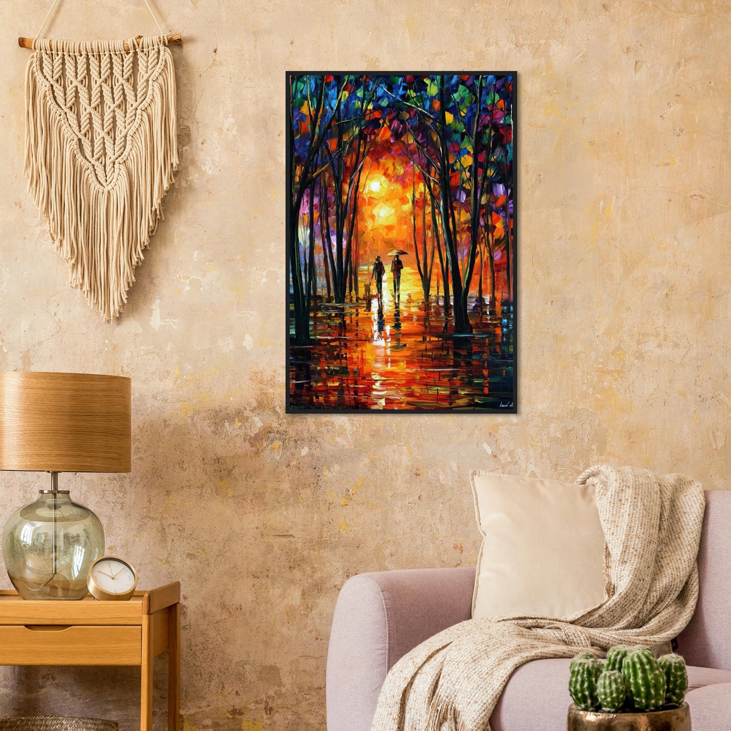Leonid Afremov Wooden Framed Print - 12x16 inches / 30x40 cm - Black frame-canvas