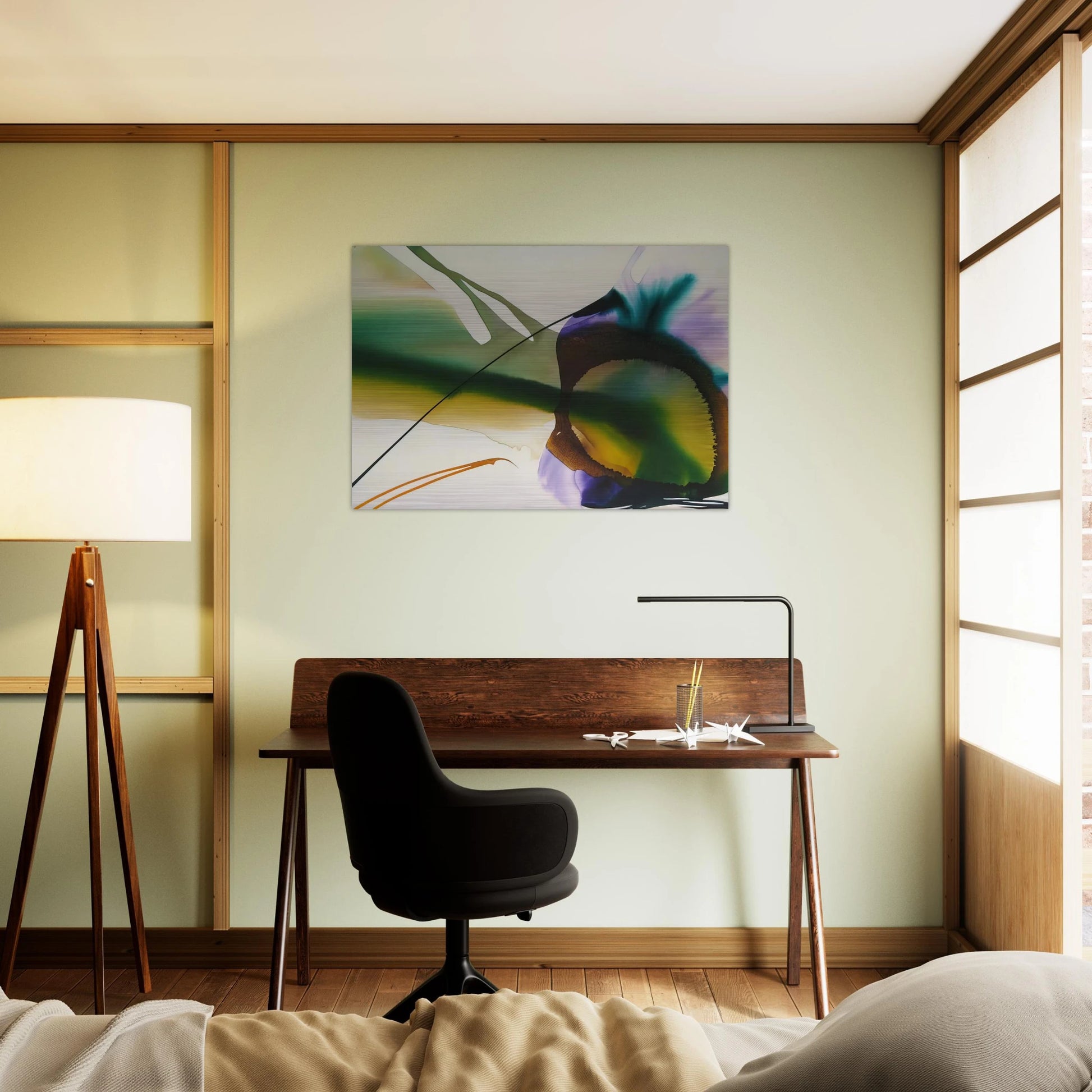 Phenomena Amber Sight - 1968 - Paul Jenkins Brushed Aluminum Print - 70x100 cm / 28x40 inches | Paul Jenkins Aluminum Print | Paul Jenkins Prints