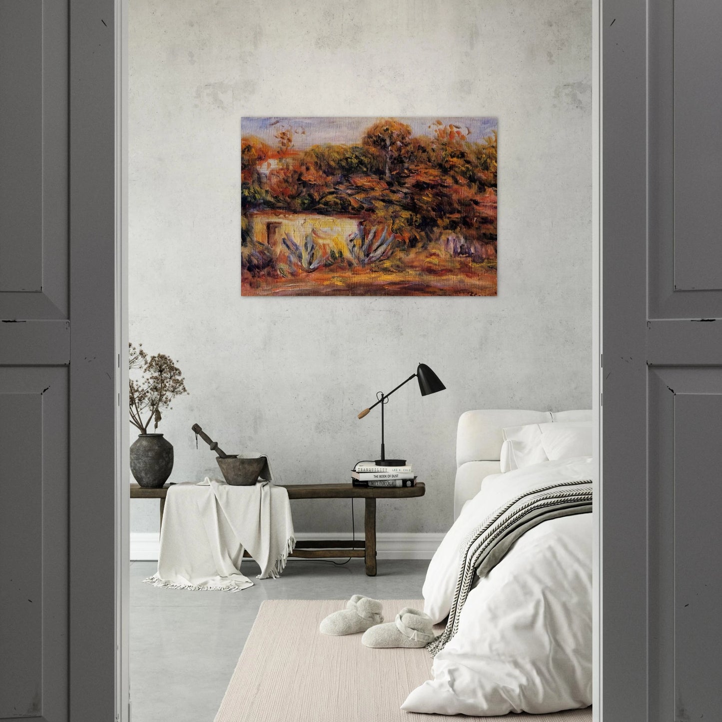 Cabin with Aloe Plants - Pierre-Auguste Renoir Brushed Aluminum Print - 70x100 cm / 28x40 inches | Pierre-Auguste Renoir Aluminum Print | Pierre-Auguste Renoir Prints