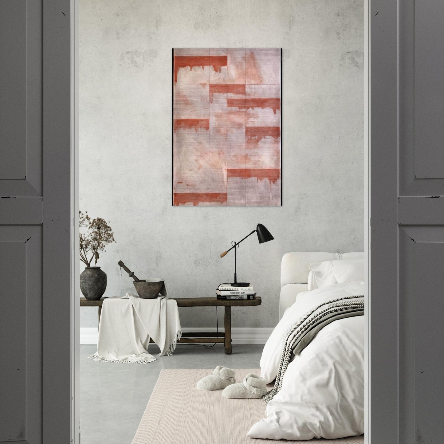 Red Window Study - Abstract Expressionism - Brice Marden Brushed Aluminum Print - 70x100 cm / 28x40 inches | Brice Marden Aluminum Print | Brice Marden Prints