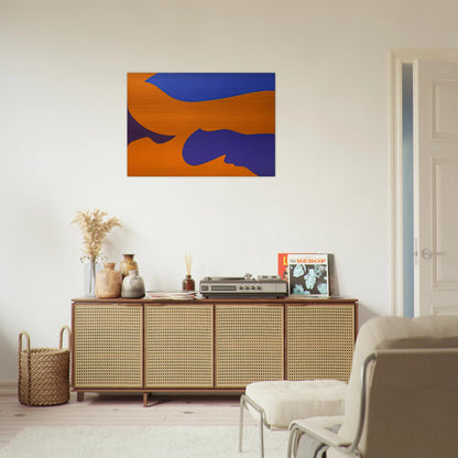 Passage ‚rosion vermillion - Fernand Leduc Brushed Aluminum Print - 70x100 cm / 28x40 inches | Fernand Leduc Aluminum Print | Fernand Leduc Prints