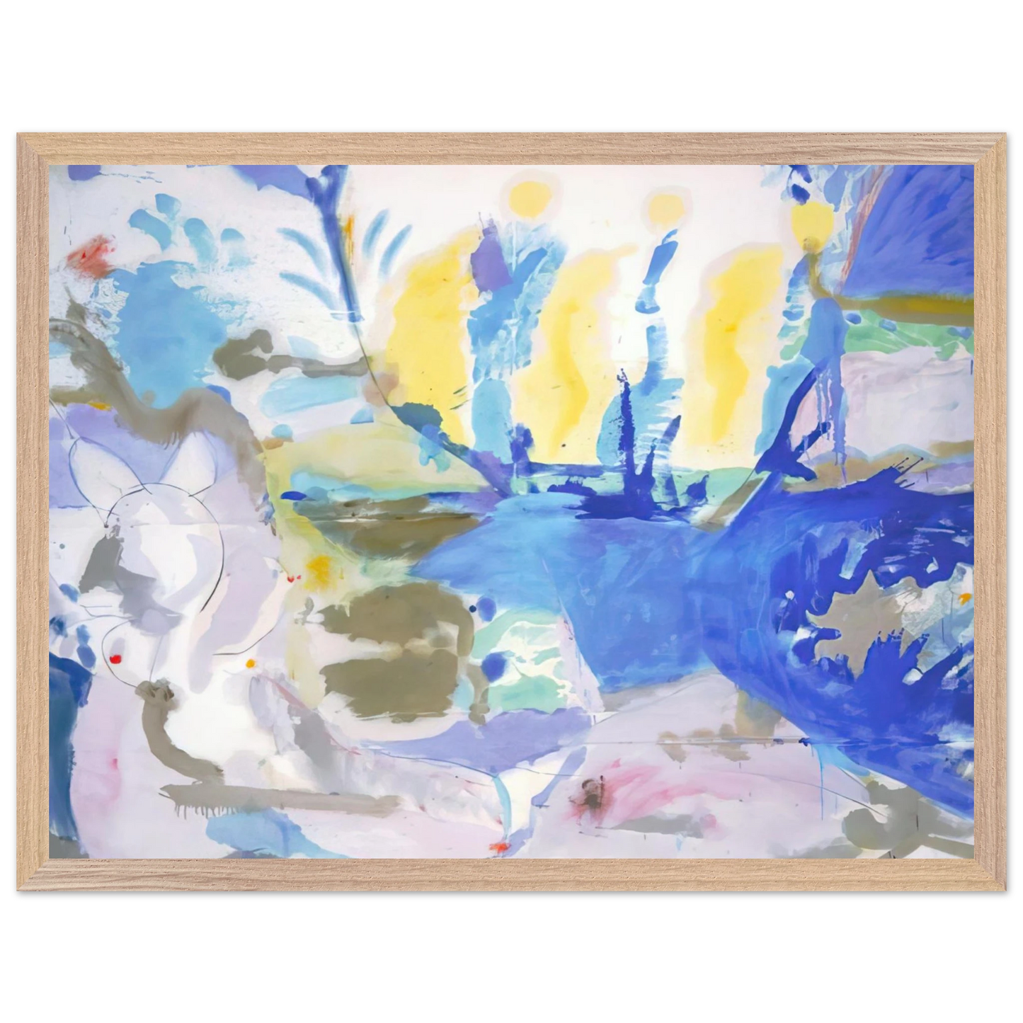 Helen Frankenthaler - Basque Beach - 1958 Wall art - A1 (59.4 x 84.1  cm) - Premium Wooden Framed Poster With Fine Art Paper-canvas - Wood frame