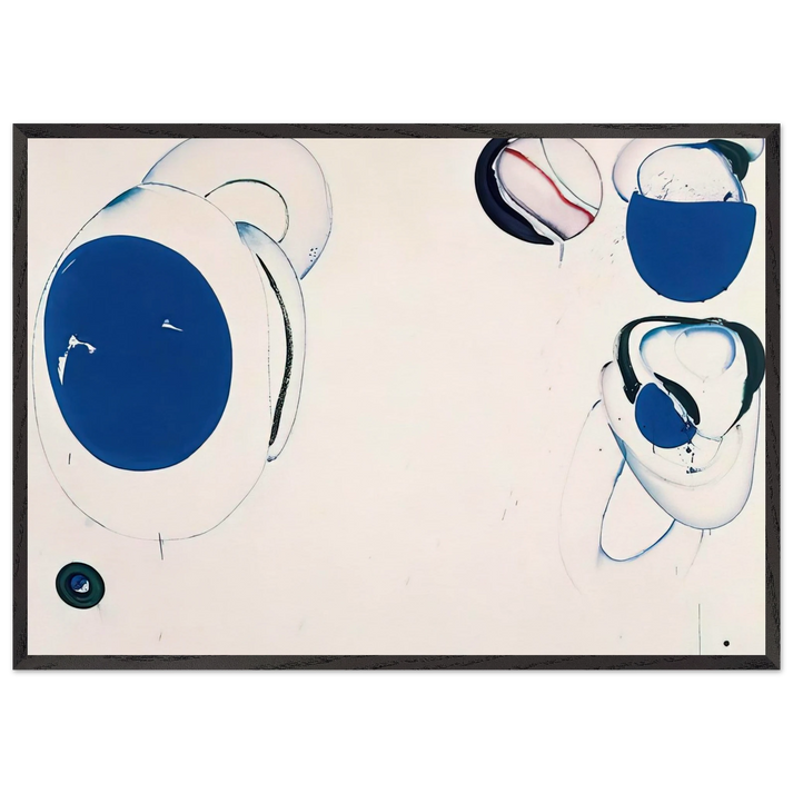 Blue Balls VIII - Sam Francis 70x100 cm / 28x40 inches Framed Art Print – Black Wooden Frame