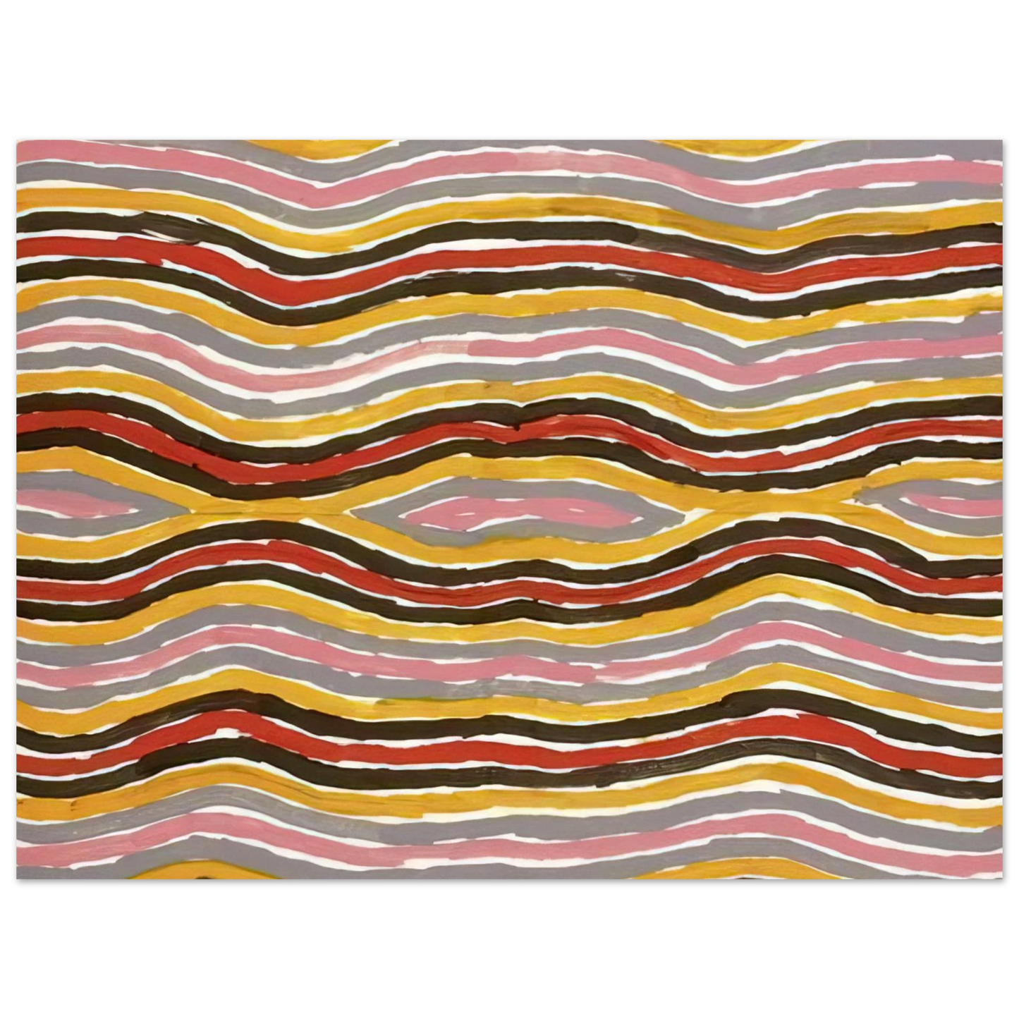 Clifford Possum Tjapaltjarri - Floor Paint Lake Napperby - 2001  75x100 cm / 30x40inches Fine Art Poster