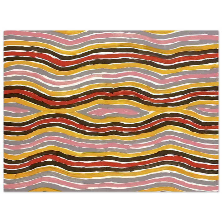 Clifford Possum Tjapaltjarri - Floor Paint Lake Napperby - 2001  75x100 cm / 30x40inches Fine Art Poster