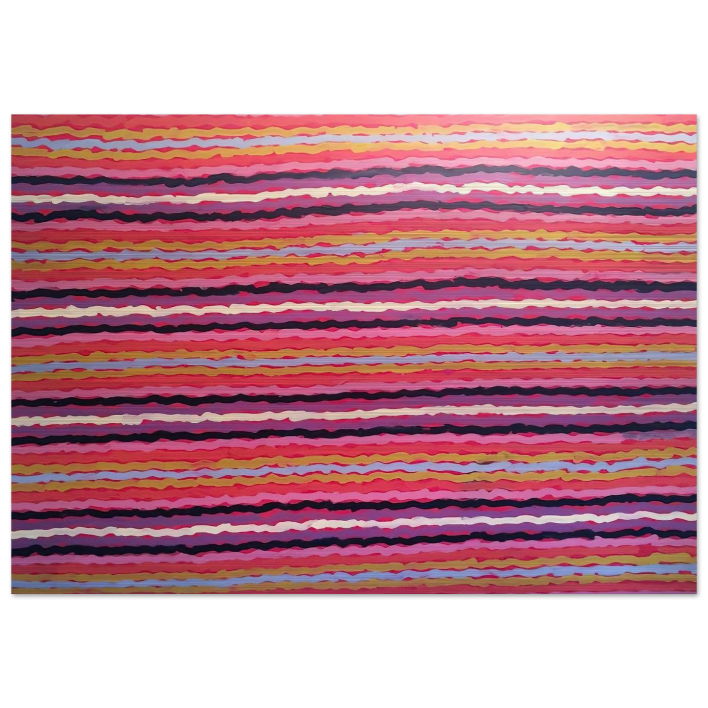 Spear Dreaming, South of Naperby - 1995 - Clifford Possum Tjapaltjarri Brushed Aluminum Print - 70x100 cm / 28x40 inches | Clifford Possum Tjapaltjarri Aluminum Print | Clifford Possum Tjapaltjarri Prints