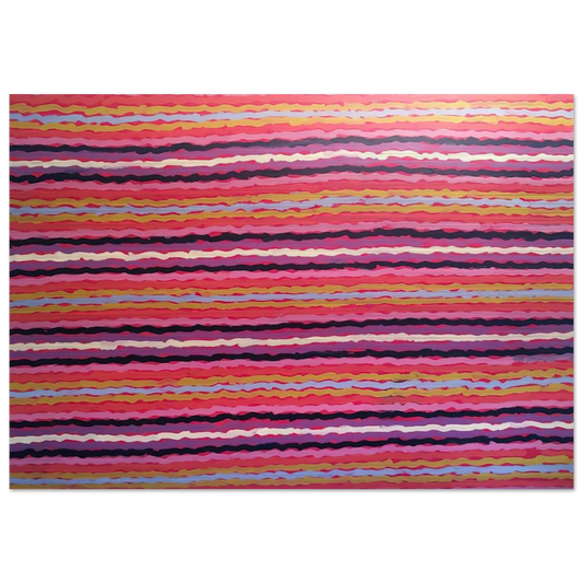 Spear Dreaming, South of Naperby - 1995 - Clifford Possum Tjapaltjarri Brushed Aluminum Print - 70x100 cm / 28x40 inches | Clifford Possum Tjapaltjarri Aluminum Print | Clifford Possum Tjapaltjarri Prints
