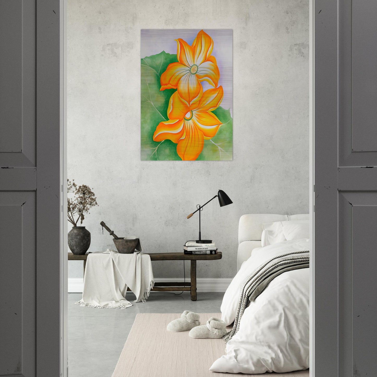Squash Blossoms - Georgia O'Keeffe Brushed Aluminum Print - 70x100 cm / 28x40 inches | Georgia O'Keeffe Aluminum Print | Georgia O'Keeffe Prints