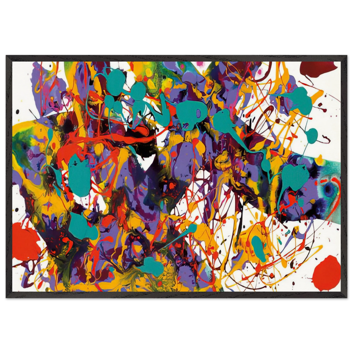 Untitled  SFP94-35  SFF 1711  - Sam Francis 70x100 cm / 28x40 inches Framed Art Print – Black Wooden Frame