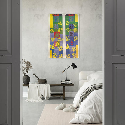 STAINED GLASS WINDOW WINDOW OF THE ABSIDE OF THE ROSARY CHAPEL 1949 - Henri Matisse Brushed Aluminum Print - 70x100 cm / 28x40 inches | Henri Matisse Aluminum Print | Henri Matisse Prints