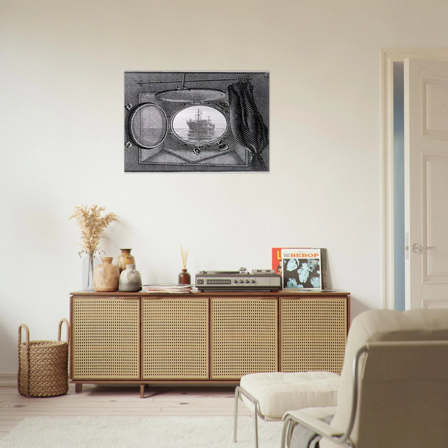 PORTHOLE - MC Escher Brushed Aluminum Print - 70x100 cm / 28x40 inches | MC Escher Aluminum Print | MC Escher Prints