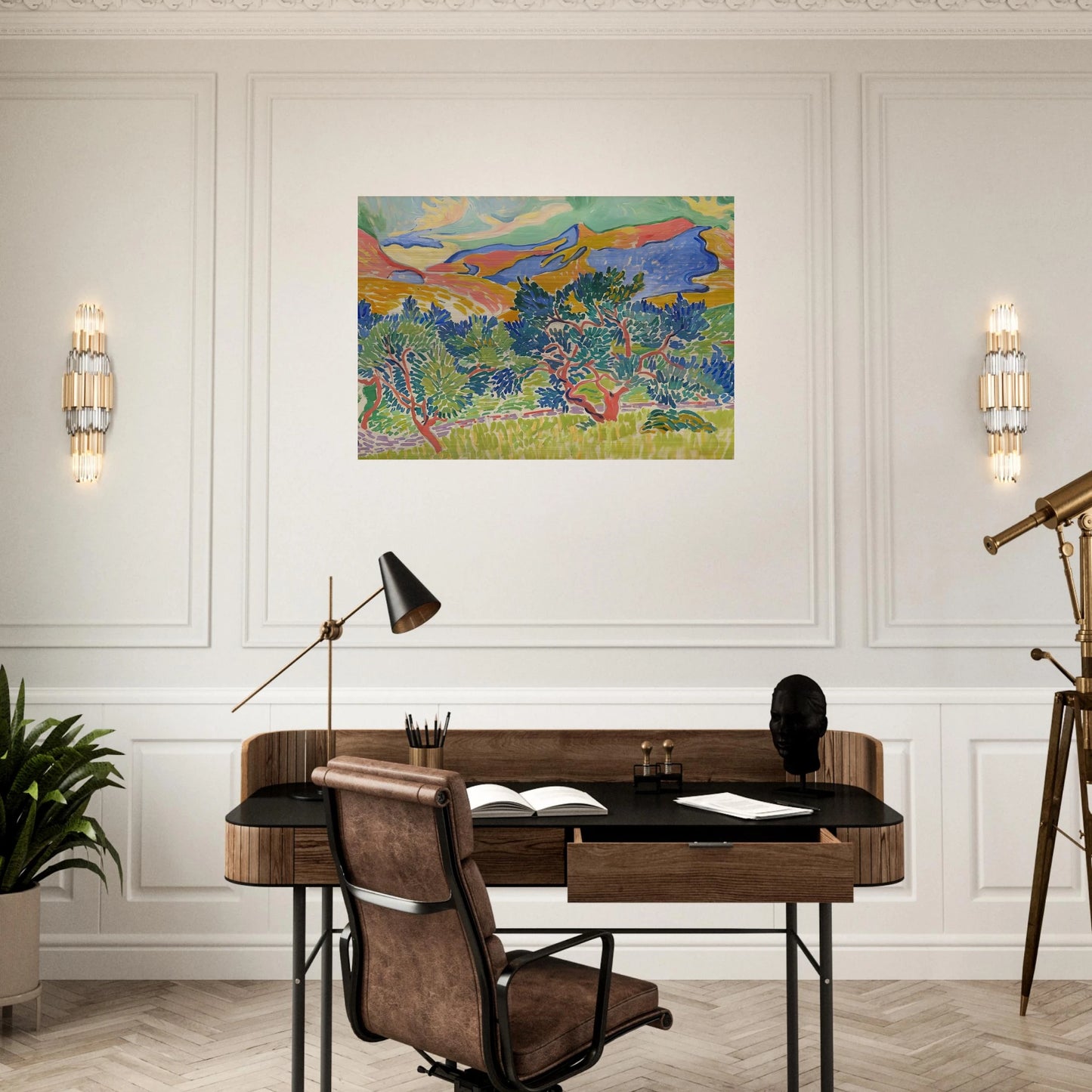 MOUNTAINS AT COLLIOURE 1905 - Andre Derain Brushed Aluminum Print - 70x100 cm / 28x40 inches | Andre Derain Aluminum Print | Andre Derain Prints