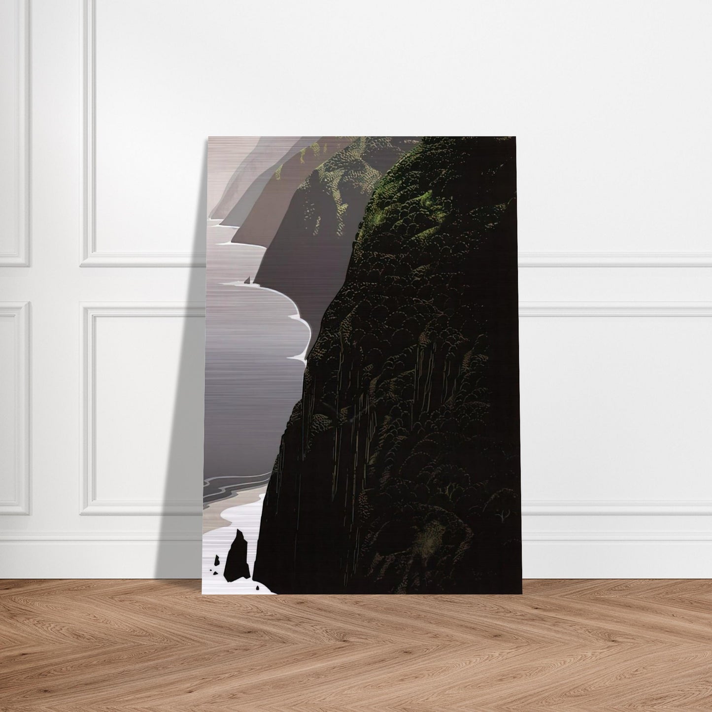 Big Sur Coastline - Eyvind Earle Brushed Aluminum Print - 70x100 cm / 28x40 inches | Eyvind Earle Aluminum Print | Eyvind Earle Prints