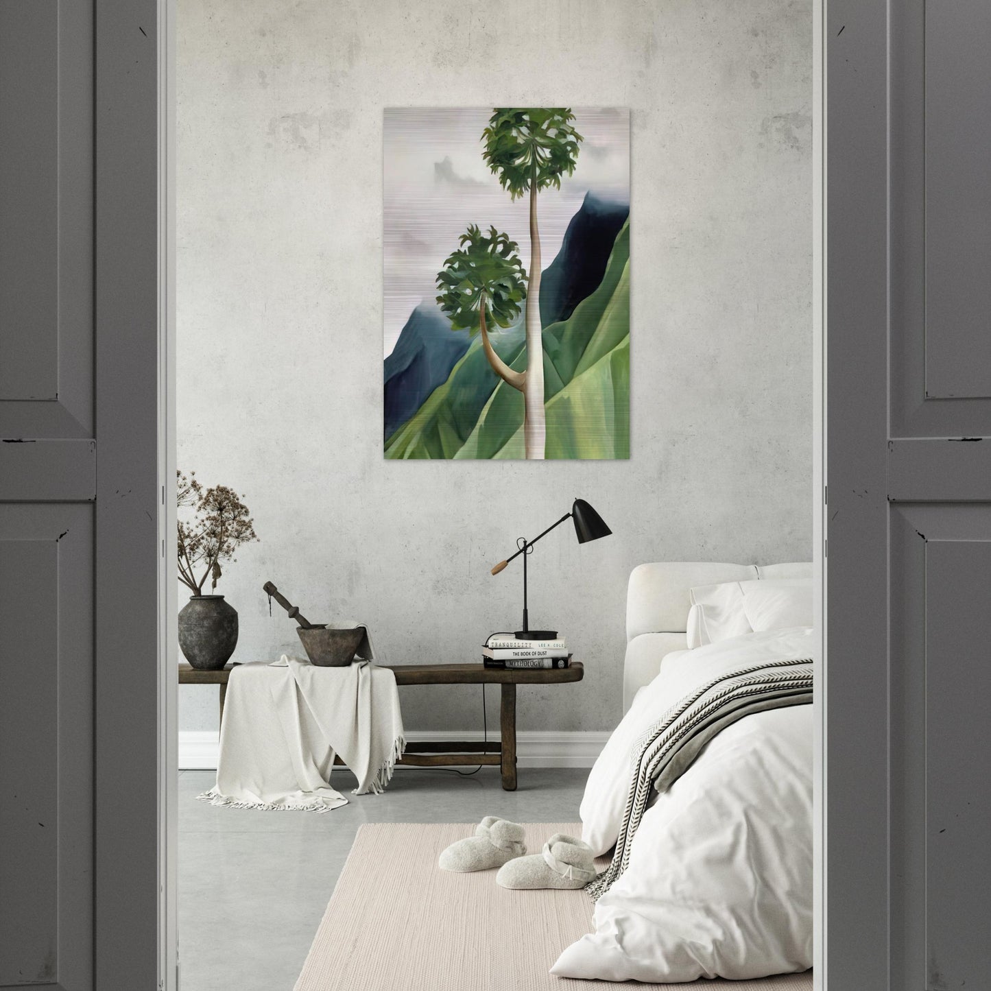 Papaya Tree-Iao Valley - Georgia O'Keeffe Brushed Aluminum Print - 70x100 cm / 28x40 inches | Georgia O'Keeffe Aluminum Print | Georgia O'Keeffe Prints