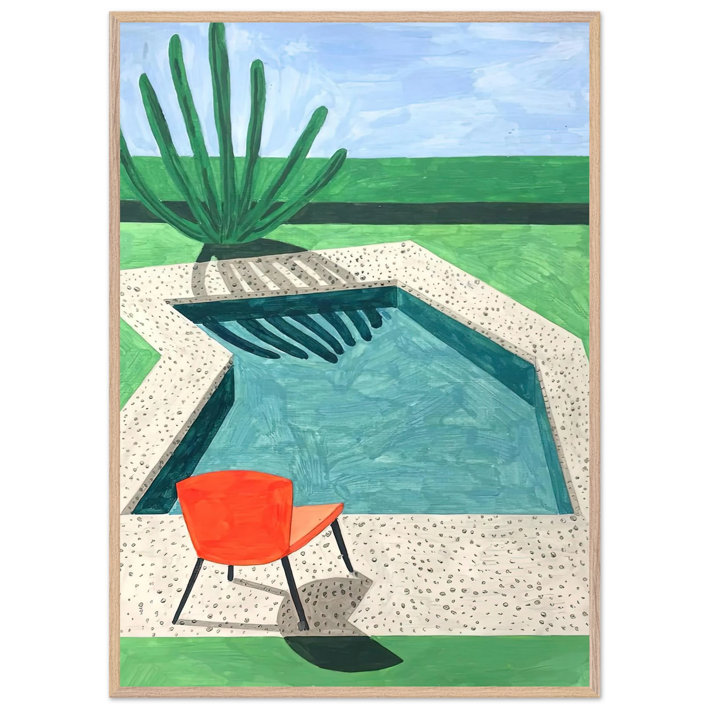 David Hockney - David Hockney Wall art - A3 (29.7 x 42  cm) - Premium Wooden Framed Poster With Fine Art Paper-canvas - Wood frame