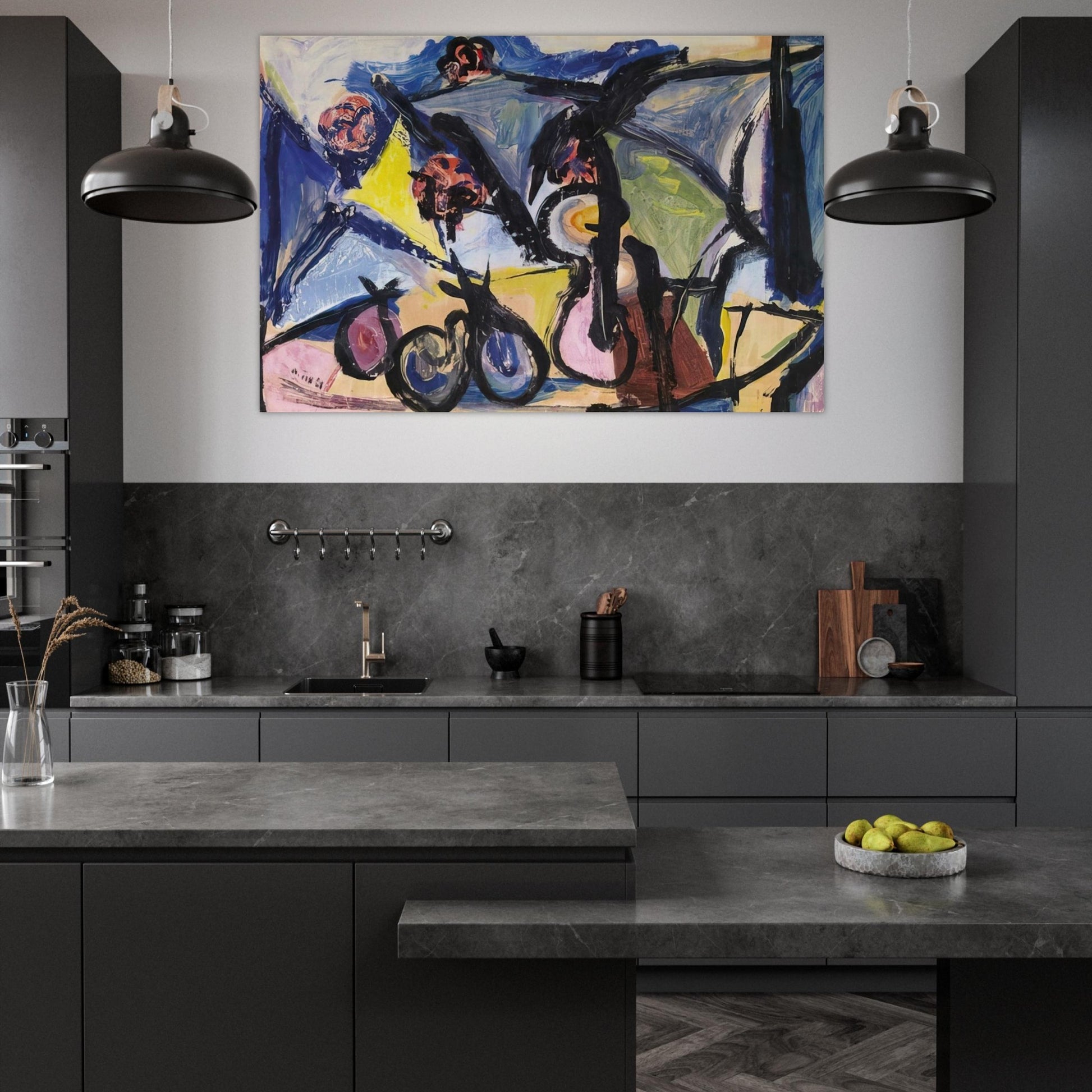 Abstract Still Life - 1950 - Walasse Ting Art Prints - 100x150 cm / 40x60″ inches | Walasse Ting Poster | Walasse Ting Prints
