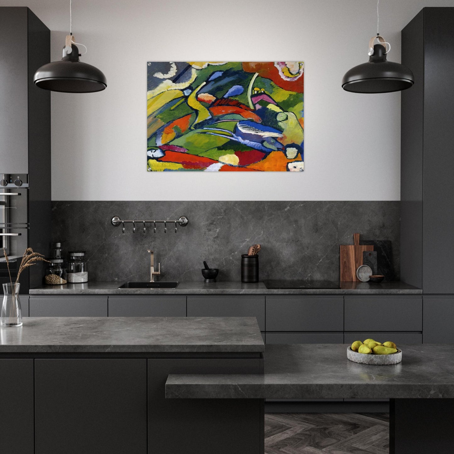 TWO RIDERS AND RECLINING FIGURE - Wassily Kandinsky Acrylic Print - 70x100 cm / 28x40″ inches | Wassily Kandinsky Wall Art | Wassily Kandinsky Prints