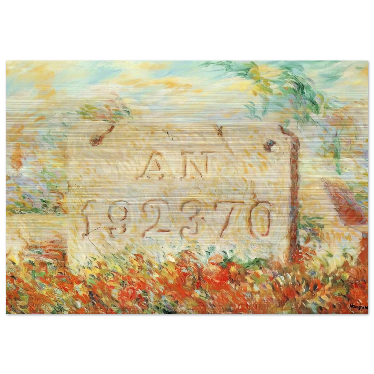 THE SMILE 1943 - Rene Magritte Brushed Aluminum Print - 70x100 cm / 28x40 inches | Rene Magritte Aluminum Print | Rene Magritte Prints