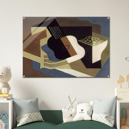 GUITAR AND FRUIT DISH 1919 - Juan Gris Acrylic Print - 70x100 cm / 28x40″ inches | Juan Gris Wall Art | Juan Gris Prints