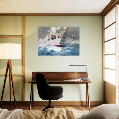 DIAMOND SHOAL - Winslow Homer Brushed Aluminum Print - 70x100 cm / 28x40 inches | Winslow Homer Aluminum Print | Winslow Homer Prints
