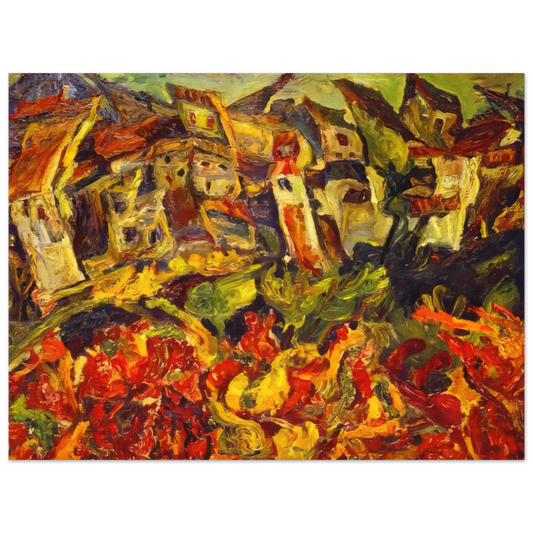 Chaim Soutine - HOUSES WITH POINTED ROOFS  75x100 cm / 30x40inches Fine Art Poster