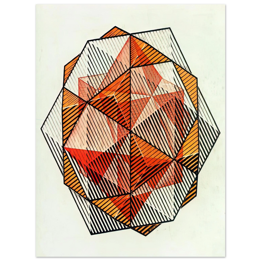 MC Escher - FOUR REGULAR SOLIDS Wall Art - 21x29.7 cm / 8x12" - Fine Art Poster-canvas - -