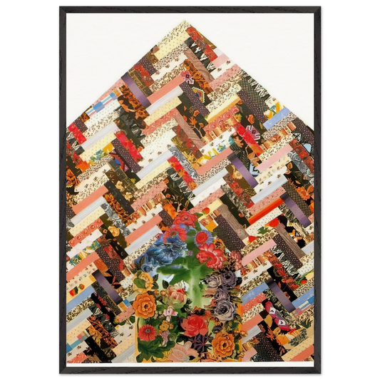 New Harmony B - PD Pattern and Decoration - Miriam Schapiro 70x100 cm / 28x40 inches Framed Art Print – Black Wooden Frame